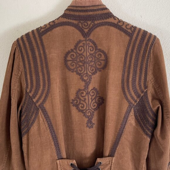 DOUBLE D RANCH Thin Wale Corduroy Duster/Jacket: Conchos & Ties; NWOT! SMALL - Picture 5 of 11